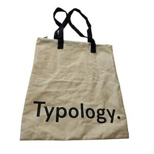 Typology Reusable Tote Bag Zipper Closure